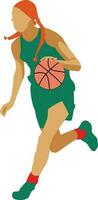 aux femmes pose dribble basketball joueur vecteur