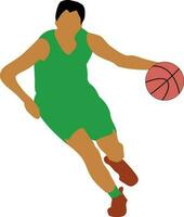 aux femmes pose dribble basketball joueur vecteur