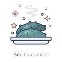 nourriture de concombre de mer vecteur
