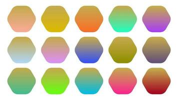 coloré faon Couleur ombre linéaire pente palette échantillons la toile trousse arrondi hexagones modèle ensemble vecteur