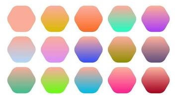 coloré lumière Saumon Couleur ombre linéaire pente palette échantillons la toile trousse arrondi hexagones modèle ensemble vecteur