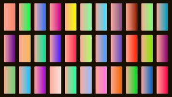 coloré lumière Saumon Couleur ombre linéaire pente palette échantillons la toile trousse arrondi rectangles modèle ensemble vecteur