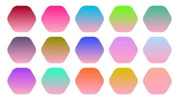 coloré œillet Couleur ombre linéaire pente palette échantillons la toile trousse arrondi hexagones modèle ensemble vecteur