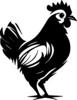 poulet - noir et blanc isolé icône - vecteur illustration