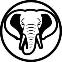 éléphant, noir et blanc vecteur illustration