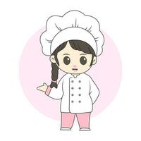 femelle chef chibi personnage vecteur