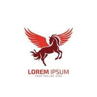 en volant cheval logo, en volant cheval icône, vecteur illustration coloré isolé rouge cheval sur blanc Contexte.