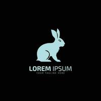 silhouette de Pâques lapins logo, lapin logo vecteur icône conception isolé silhouette sur noir Contexte.