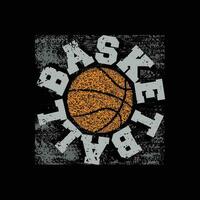 illustration basket-ball. sport typographie, T-shirt graphique, affiche, bannière, prospectus, impression et carte postale vecteur