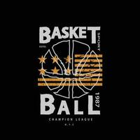 illustration de basket-ball typographie. sport typographie, T-shirt conception, affiche, bannière, prospectus, impression et carte postale vecteur