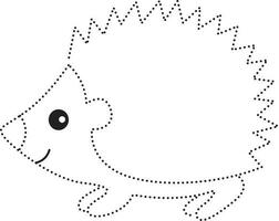 hérisson animal à pois ligne entraine toi dessiner dessin animé griffonnage kawaii anime coloration page mignonne illustration dessin agrafe art personnage chibi manga bande dessinée vecteur