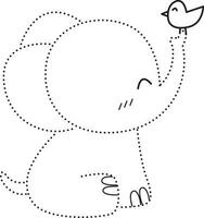 l'éléphant animal à pois ligne entraine toi dessiner dessin animé griffonnage kawaii anime coloration page mignonne illustration dessin agrafe art personnage chibi manga bande dessinée vecteur