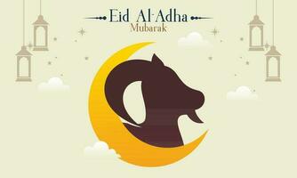 célébrer eid Al adha mubarak islamique Contexte avec qurban animaux vecteur