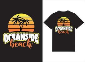 Oceanside plage impression prêt plage thème t chemise conception vecteur