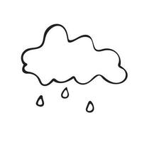 graphique vecteur illustration de une nuage avec pluie sur une blanc Contexte.