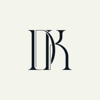 dk initiales monogramme concept. logo conception de des lettres ré et k. vecteur