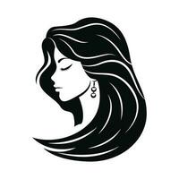noir et blanc vecteur femme portrait. beauté industrie logo conception.