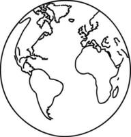 éco Terre planète icône griffonnage noir cercle de globe monde environnement journée main dessiner contour logo concept vecteur illustration