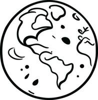éco Terre planète icône griffonnage noir cercle de globe monde environnement journée main dessiner contour logo concept vecteur illustration