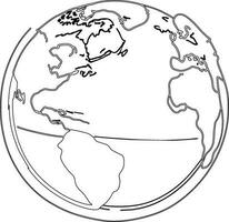 éco Terre planète icône griffonnage noir cercle de globe monde environnement journée main dessiner contour logo concept vecteur illustration