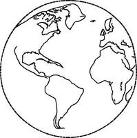 éco Terre planète icône griffonnage noir cercle de globe monde environnement journée main dessiner contour logo concept vecteur illustration