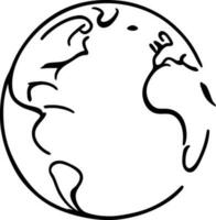 éco Terre planète icône griffonnage noir cercle de globe monde environnement journée main dessiner contour logo concept vecteur illustration