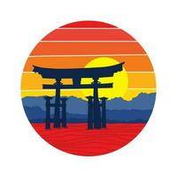 torii porte Japon vecteur illustration, parfait pour t chemise conception et marchandise conception