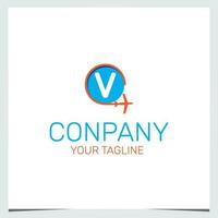 v logo conception Voyage logo prime élégant modèle vecteur eps dix