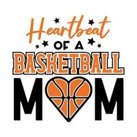 battement de coeur de une basketball maman vecteur