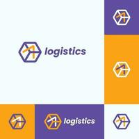 expédition logistique logos, cube boîte logo vecteur