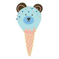 vecteur des illustrations de mignonne animaux la glace crème nounours ours.