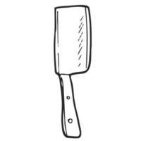 couteau de cuisine dessiné dans le style de doodle.image noir et blanc.monochrome.outline drawing.vector image vecteur