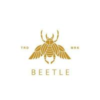 scarabée logo illustration ancien icône pour café vecteur