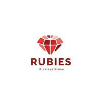 rubis pierre pour bijoux magasin logo vecteur icône illustration