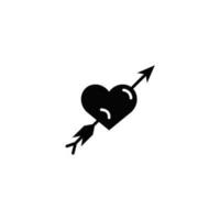 cœur avec La Flèche icône. l'amour symbole. Facile plat vecteur illustration.