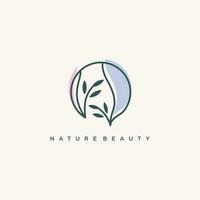 la nature logo conception beauté prime vecteur