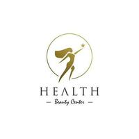 femme santé logo conception concept pour beauté la vie vecteur