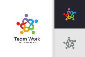 communauté logo conception pour équipe avec moderne idée concept vecteur