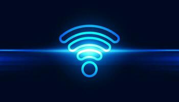 abstrait Wifi lien concept lien réseau gens la communication sur une bleu arrière-plan, futuriste, moderne vecteur