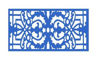 décoratif bleu motifs, islamique, floral et géométrique modèle pour cnc laser Coupe vecteur