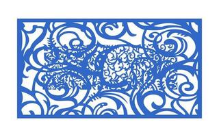 décoratif bleu motifs, islamique, floral et géométrique modèle pour cnc laser Coupe vecteur