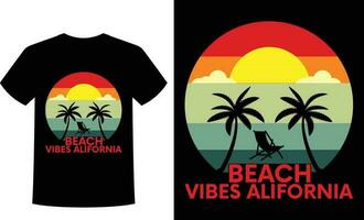 plage ambiance alifornie T-shirt vecteur