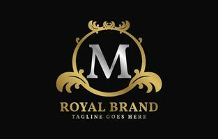 lettre m Royal marque luxueux cercle Cadre initiale vecteur logo conception