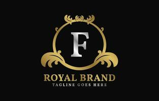 lettre F Royal marque luxueux cercle Cadre initiale vecteur logo conception