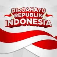 Indonésie indépendance journée carré social médias salutation vecteur