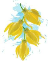 abstrait de escalade ylang Ylang fleur avec bleu Couleur propager Contexte. scientifique Nom artabotrys hexapétale vecteur