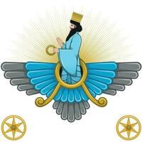 conception de symbole zoroastrien vecteur
