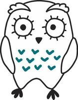 mignonne comique dessin animé hibou vecteur