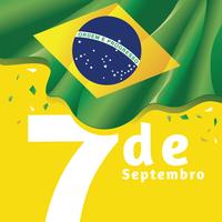 Jour de l'indépendance du Brésil drapeau national fond sur la couleur jaune vecteur
