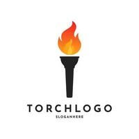 Facile torche logo conception modèle vecteur